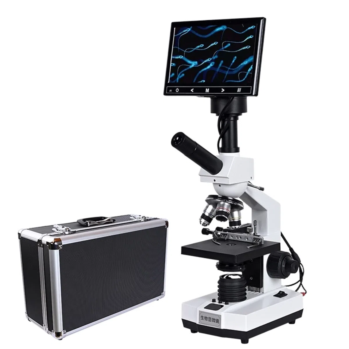 7-calowy LCD 1500X biologiczny mikroskop obuoczny HD profesjonalny laboratoryjny plemnik Zoom USB 5MP elektroniczny okular cyfrowy typ telewizora,OferująC WięKszą Precyzję