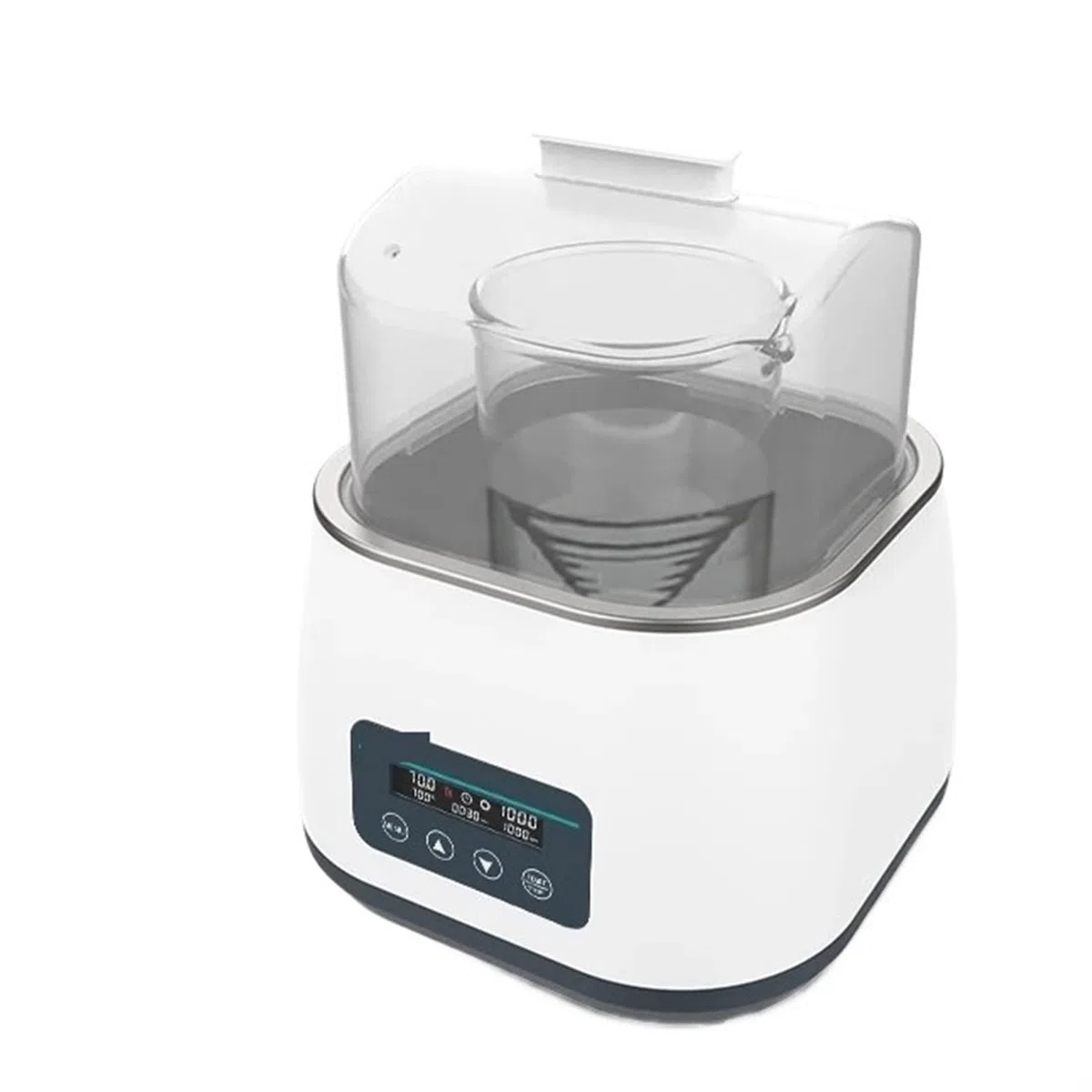 Cyfrowe mieszadło magnetyczne do kąpieli wodnej z wyświetlaczem LCD do podgrzewanego użytku laboratoryjnego - idealne do lakierów, lakierów do paznokci, kosmetyków i zastosowań naukowych