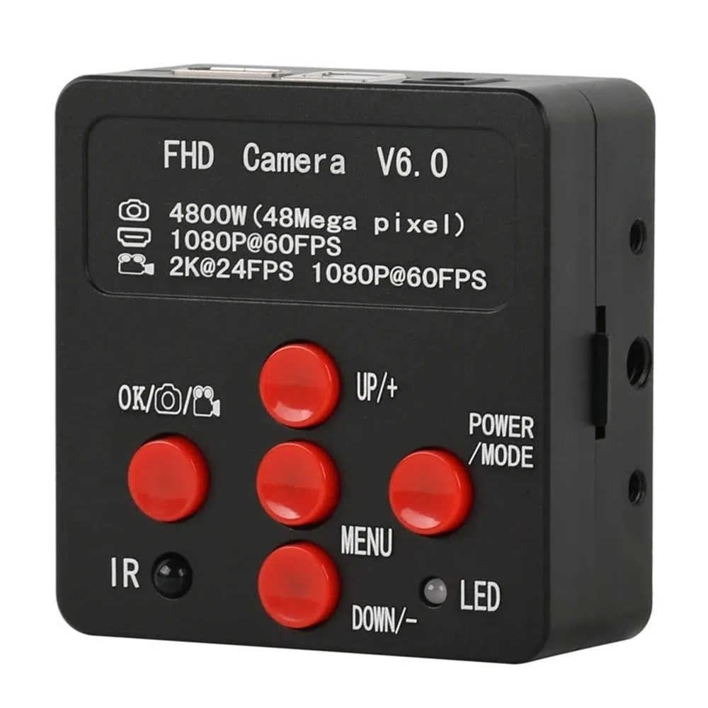 Akcesoria do mikroskopu laboratoryjnego 48 MP 1080P 2K HDMI USB TF rejestrator wideo przemysłowe laboratorium lutowanie kamera mikroskop wideo duży widok duża odległość robocza (35 mm)
