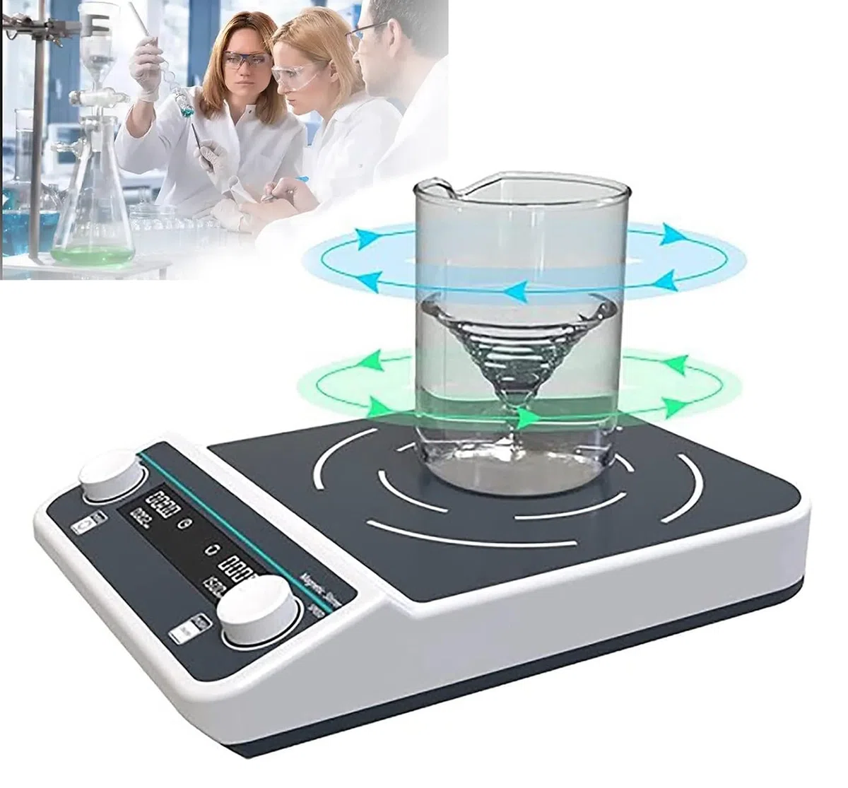 Mieszadło magnetyczne, automatyczny mikser laboratoryjny o dużej pojemności, 10 l do 50 l, mieszanie do przodu i do tyłu, 24-godzinny czas do zastosowań chemicznych i farmaceutycznych