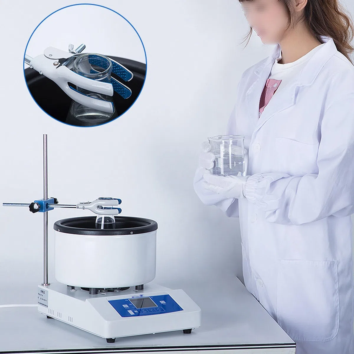 Cyfrowy magnetyczny mikser do kąpieli wodnej, garnek grzewczy o stałej temperaturze, laboratoryjne urządzenie mieszające o dużej pojemności do eksperymentów i badań